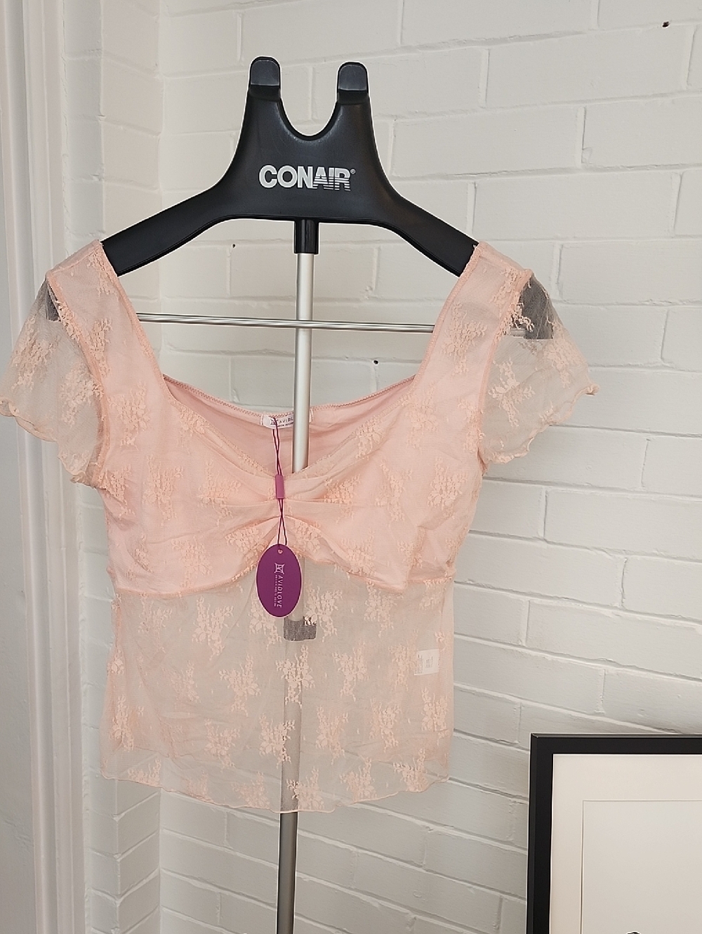 Peach Lace Top - Large